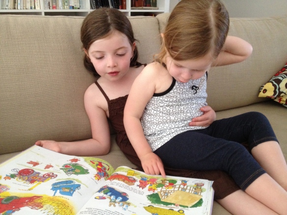 Snuggling up to read with Richard Scarry